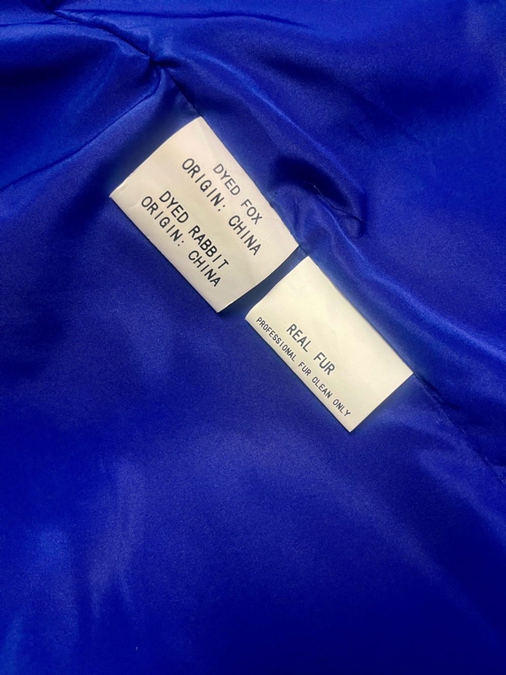 Maximilian Periwinkle/Lavender Rabbit Fur Coat with Plush Fox Fur Collar (Real) - Picture 8 of 8
